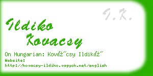 ildiko kovacsy business card